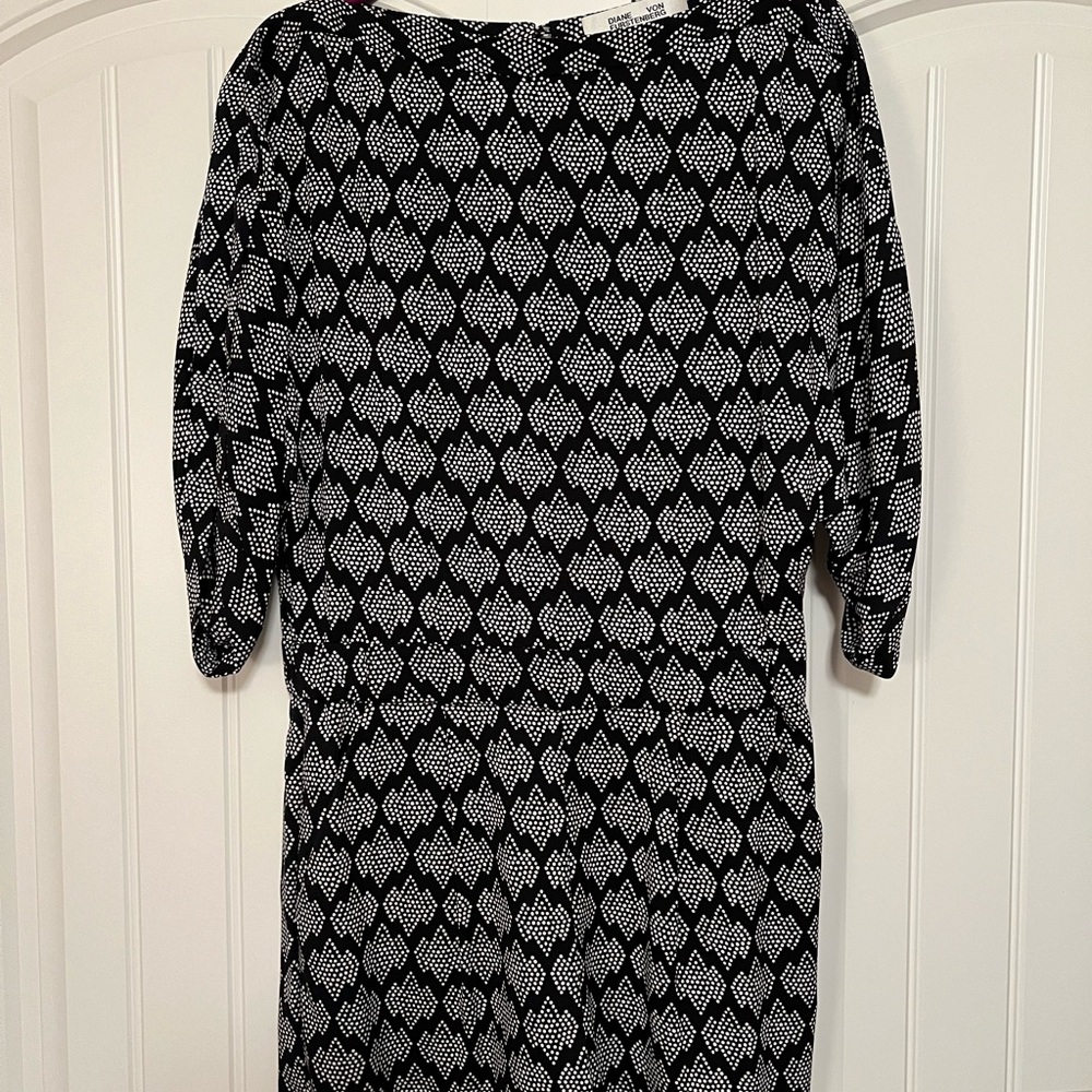 Diane Von Furstenberg Black and White Geometric Dress